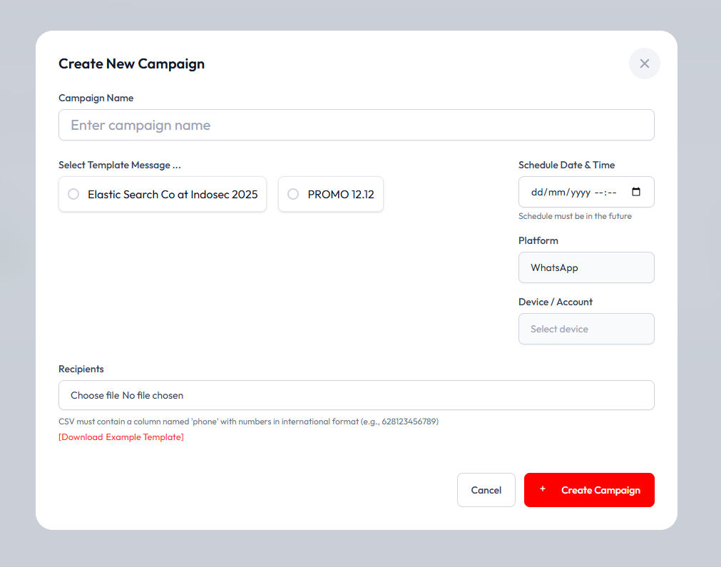 Create Campaign Form