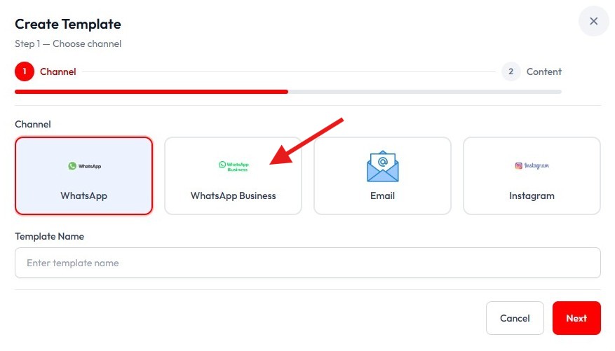 Pilih WhatsApp Business