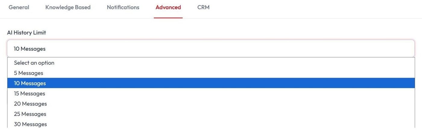 AI History Limit