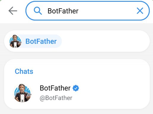 Cari @BotFather