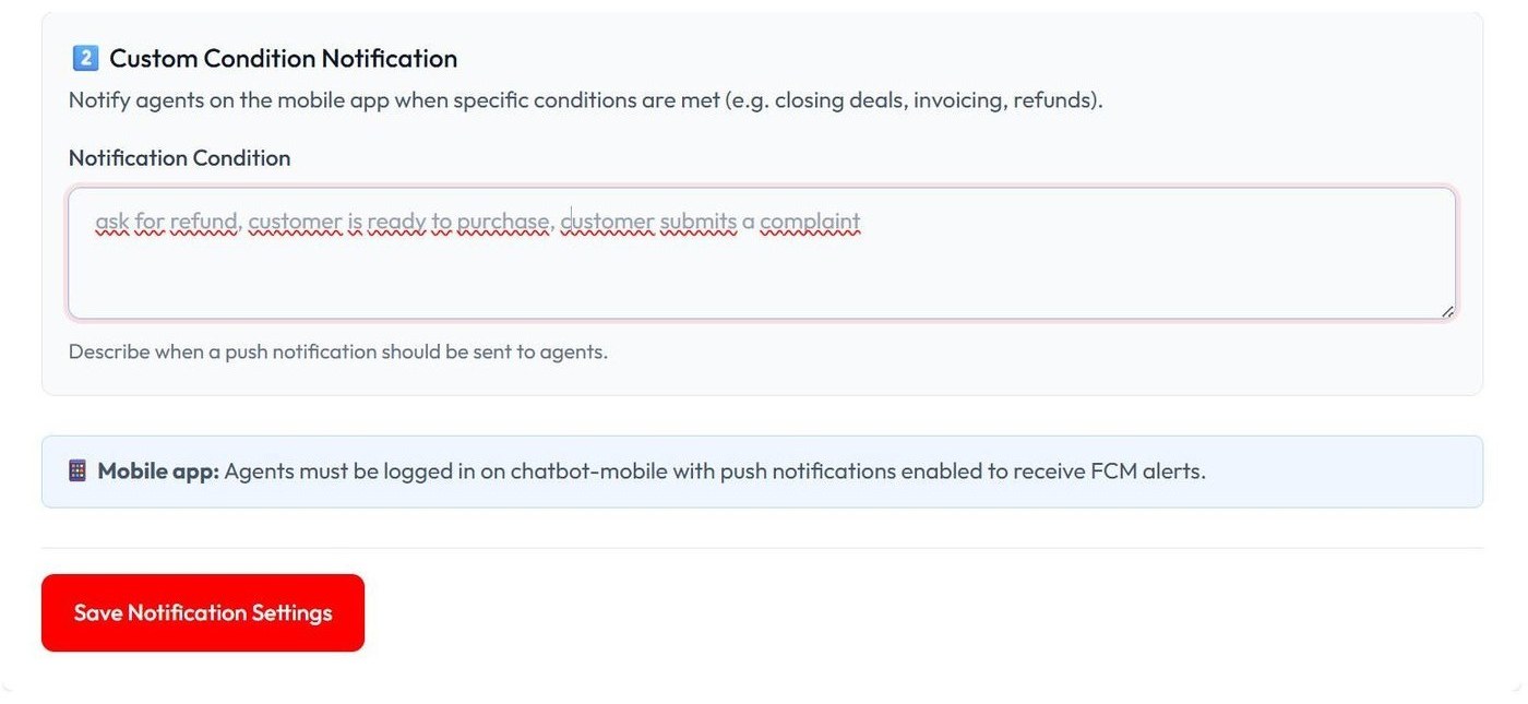 Custom condition notification