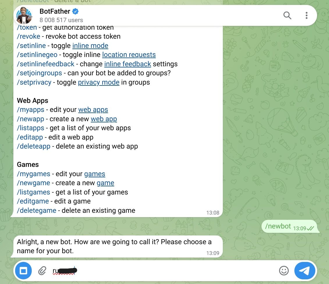 Ketik nama bot