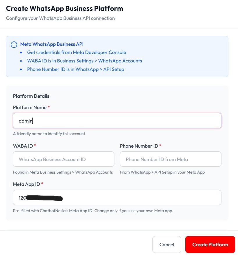Masukkan Nama Platform