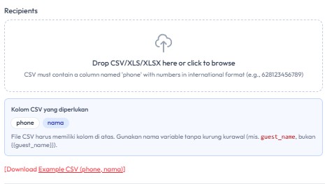 Upload file CSV